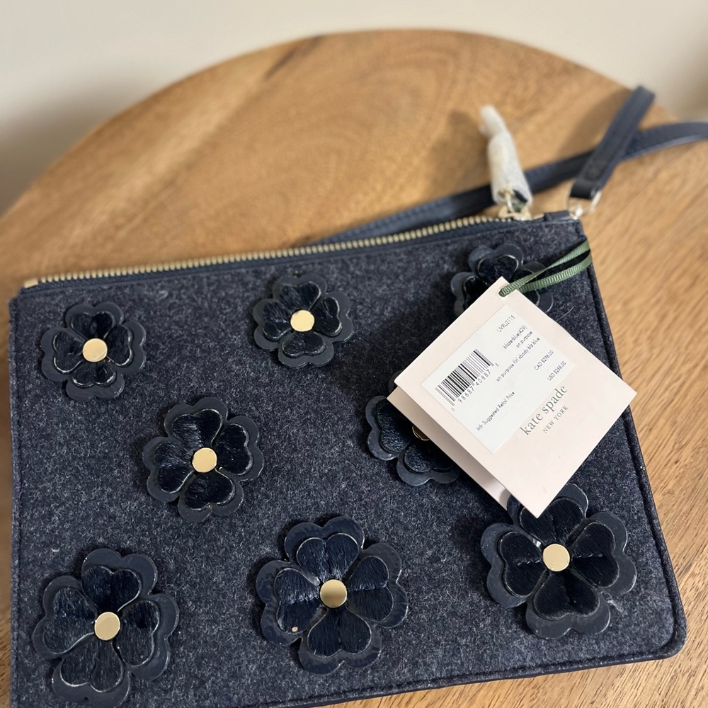 Kate Spade Navy Floral Clutch